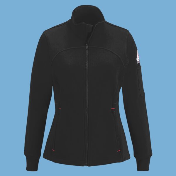 Women's Zip Front Fleece Jacket-Cotton/Spandex Blend Thumbnail