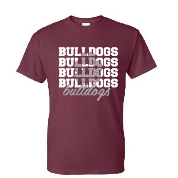 JASPER BULLDOGS MAROON PAW SHORT SLEEVE Thumbnail