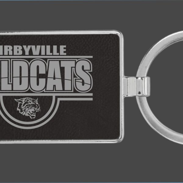 Laser Engraved Metal/Leather Keychain Thumbnail