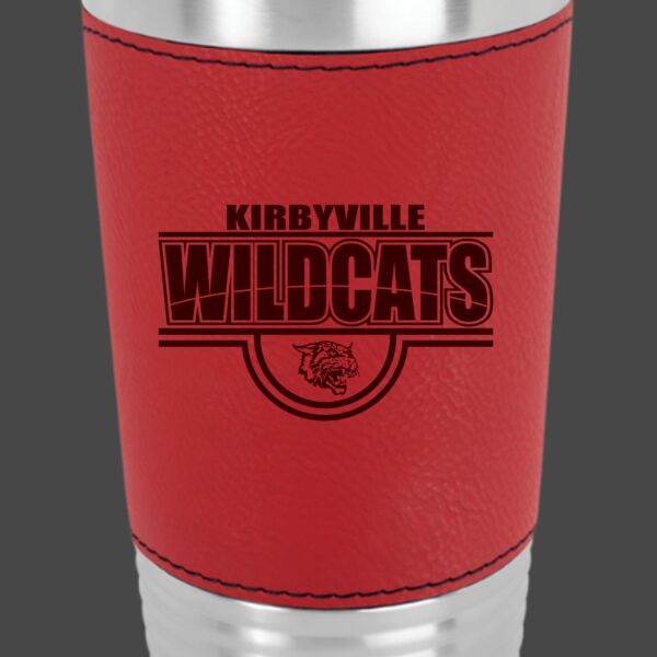 Laser Engraved 20oz Tumbler with Leather Wrap Thumbnail